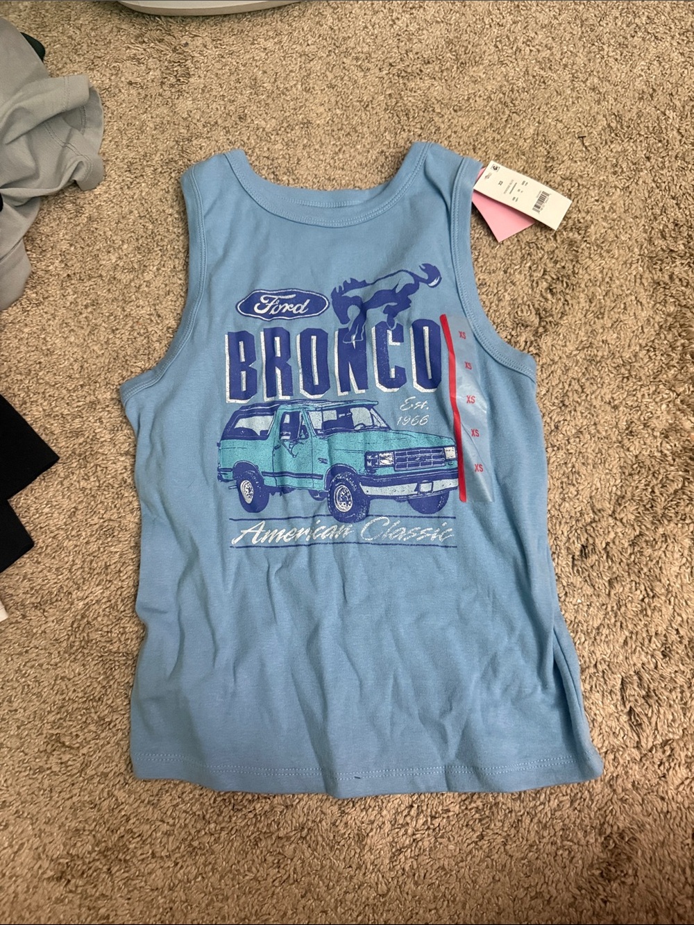 Ford Light Blue Bronco Graphic Tank Top